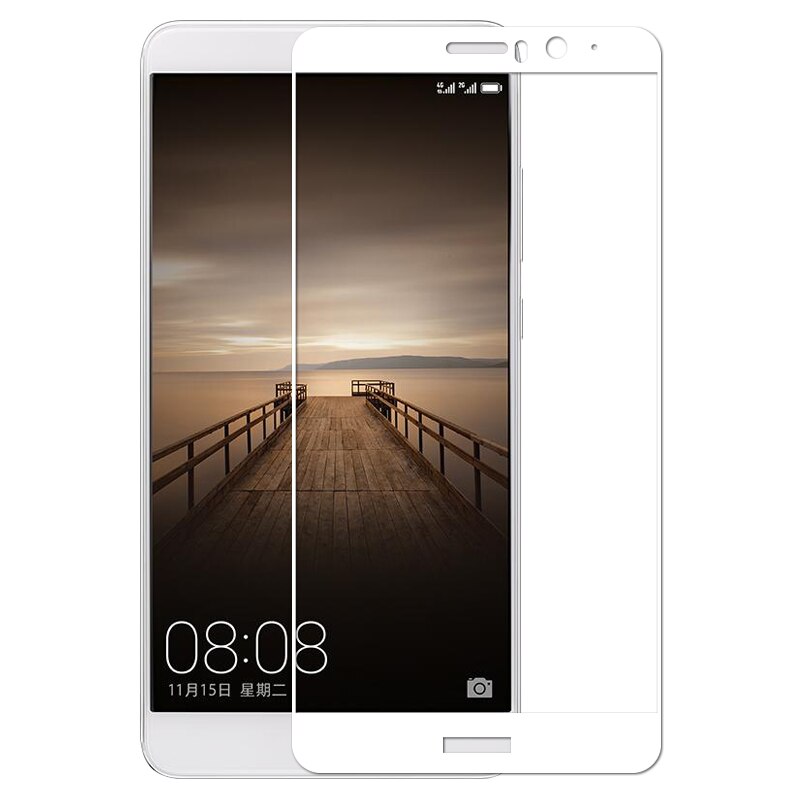 For Huawei Mate 9 Tempered Glass Screen Protector For Huawei Mate 9 MHA-L09 MHA-L29 5.9" full Coverage glass case Film: white color