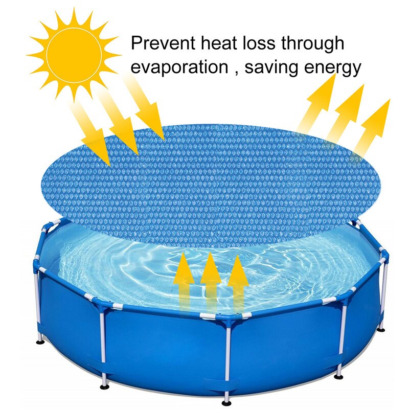 Round pool cover, swimming pool heat retention cover, solar cover, rainproof, dustproof, uv-resistant pool accessory, new