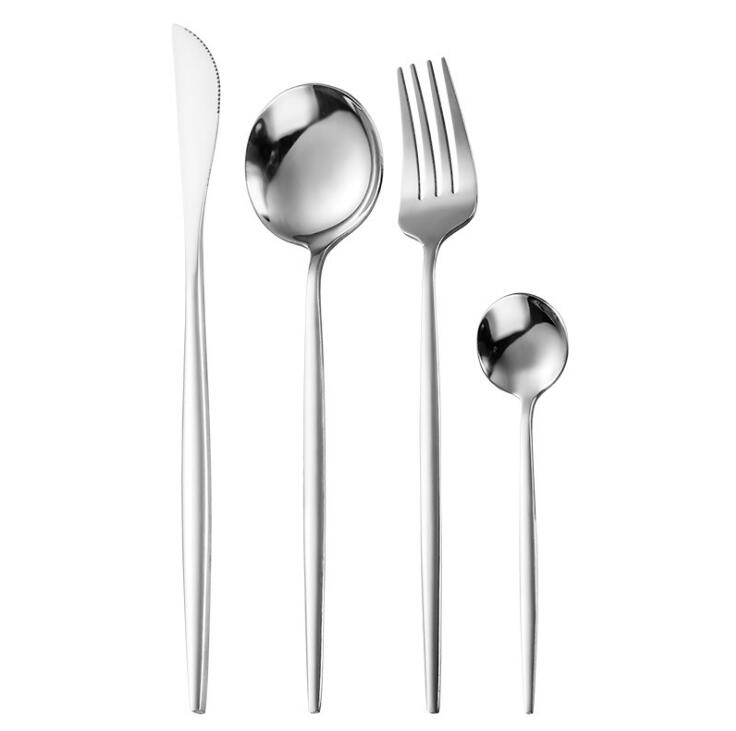 Ensemble de couverts en acier inoxydable ensemble de vaisselle couteau à Steak fourchette ensemble cuillère à café cuillère à café couverts vaisselle ensembles argenterie de cuisine: 1
