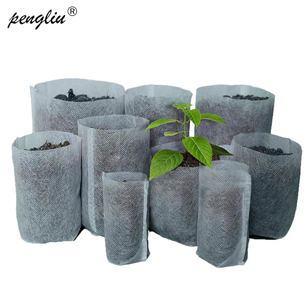 100 stk-pakke 8*10cm stoff voksposer barnehagepotter frøplantehevende ikke-vevde stoffer hageforsyning miljøvern