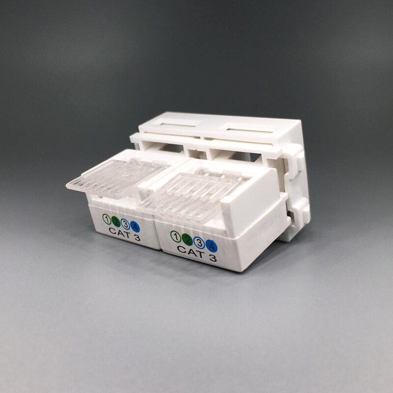Dual Connector CAT3 RJ11 Telephone Modules 2 Ports Phone Socket Slot For Wall Ooutlet