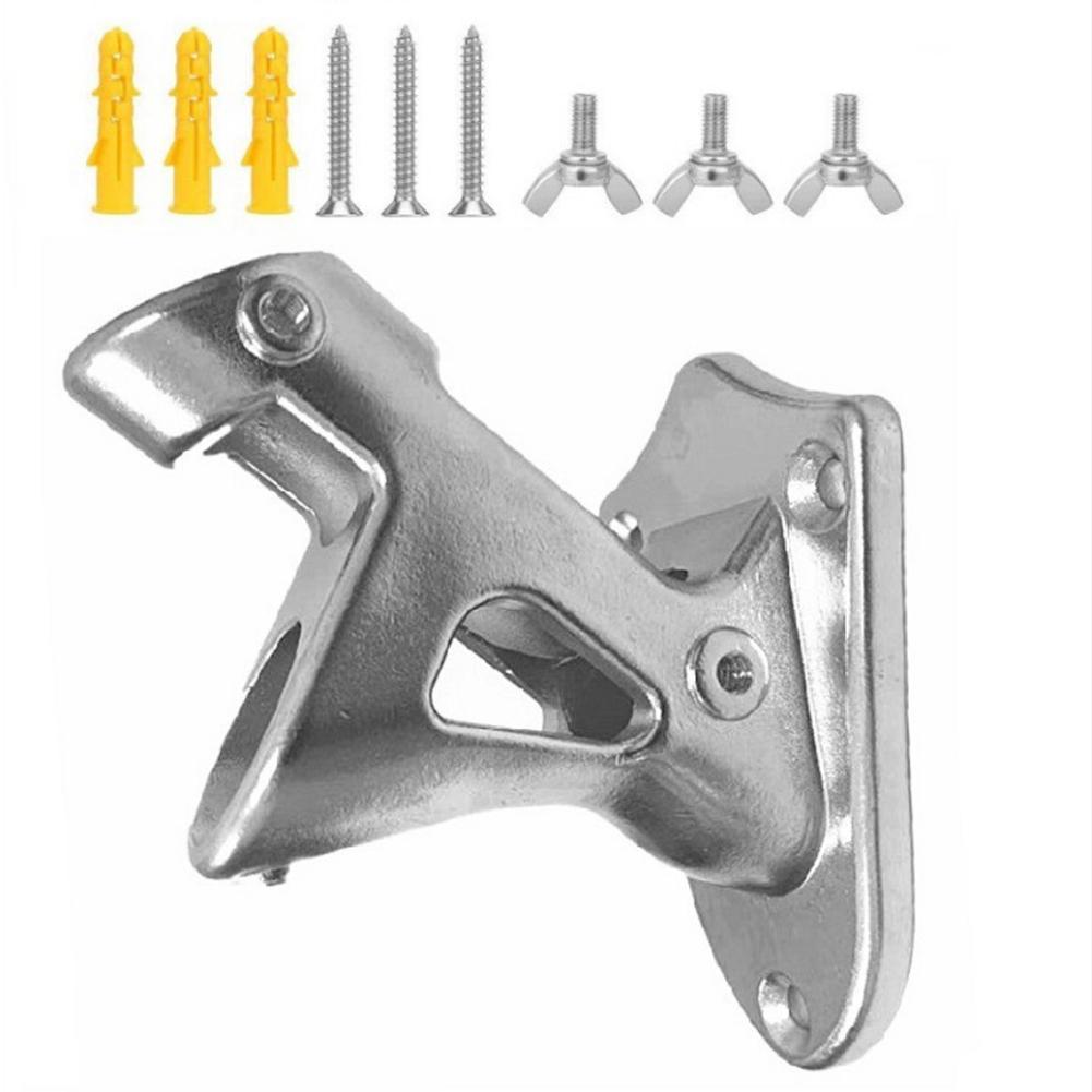 Adjustable 304 Stainless Steel Wall Mounted Flag Holder Windsock Base 2 Angle Flag Pole Mounting Flagpole Bracket: Silver