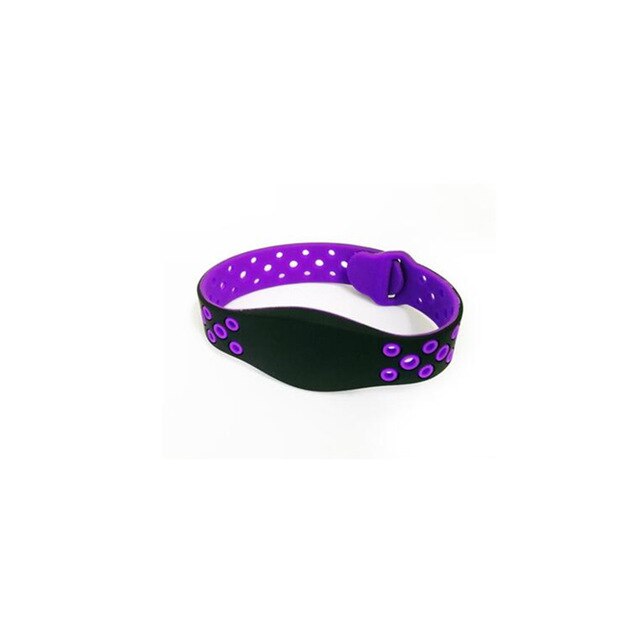 13.56MHz Read Only RFID Adjustable Soft Wristband Silicone Bracelets Wrist Band NFC Smart S50 1k IC Door Access Control Card: Purple