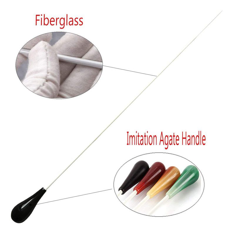 Muziek Dirigent Batons, Imitatie Agaat Handvat Orkest Uitvoeren Baton Muziek Batons (Zwart)