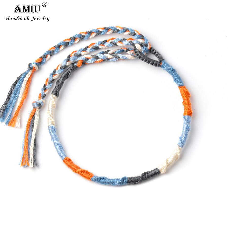 AMIU Handgemachte Freundschaft Böhmen Geflochtene gewebte Seil Fußkettchen Armbinde mit Quaste Brasilianische Schnur Fußkettchen Armbänder: 10