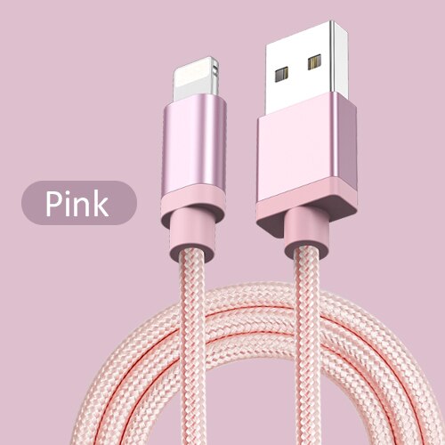 GUSGU Klassieke USB Kabel voor iPhone 7 Charger USB Data Kabel voor iPhone 7 8 6 6 s Plus Cord voor Opladen Telefoon voor Lightning Kabel: Pink / 0.25 m