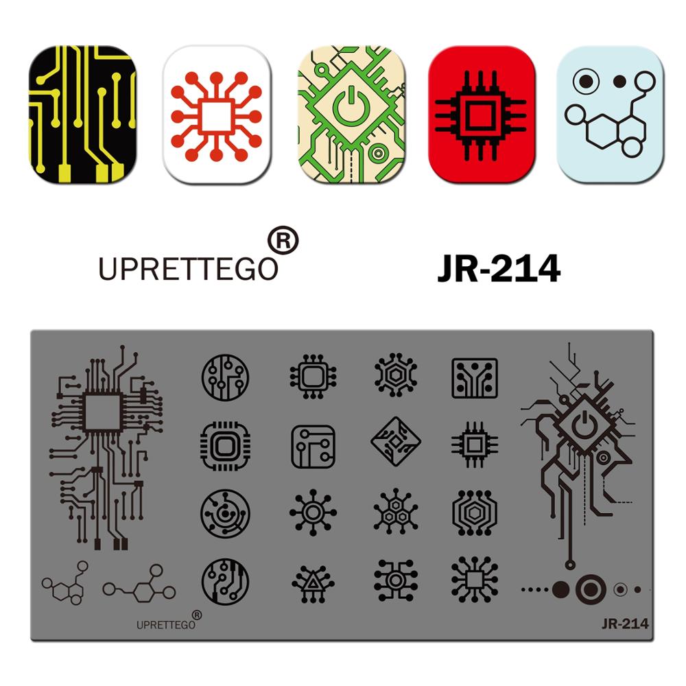 Roestvrij Staal Stempelen Plaat Sjabloon Russische Zin Bloemen Brief Gloeilamp Gratis Lijn Kerk Orchidee Nail Tool JR211-220