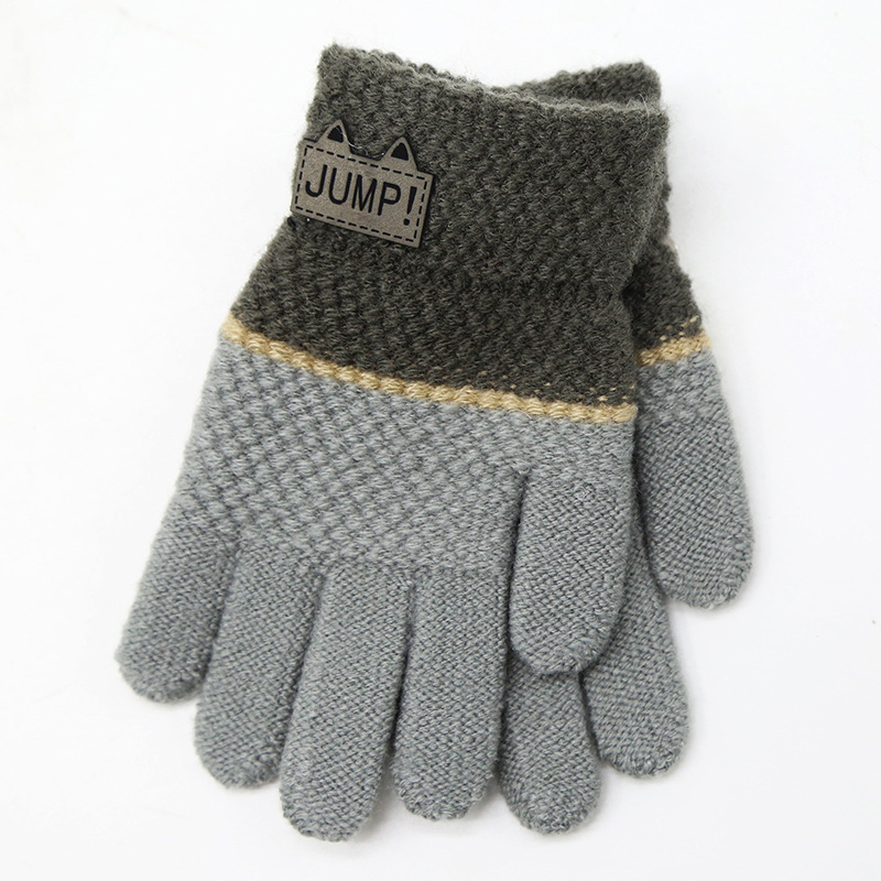 Herbst Winter Weiche Gestrickte Baby Handschuhe Warme freundlicher Handschuhe Karikaturen freundlicher Handschuhe Reine Nähte Handschuhe Zubehör 5-7 jahre: hell grau