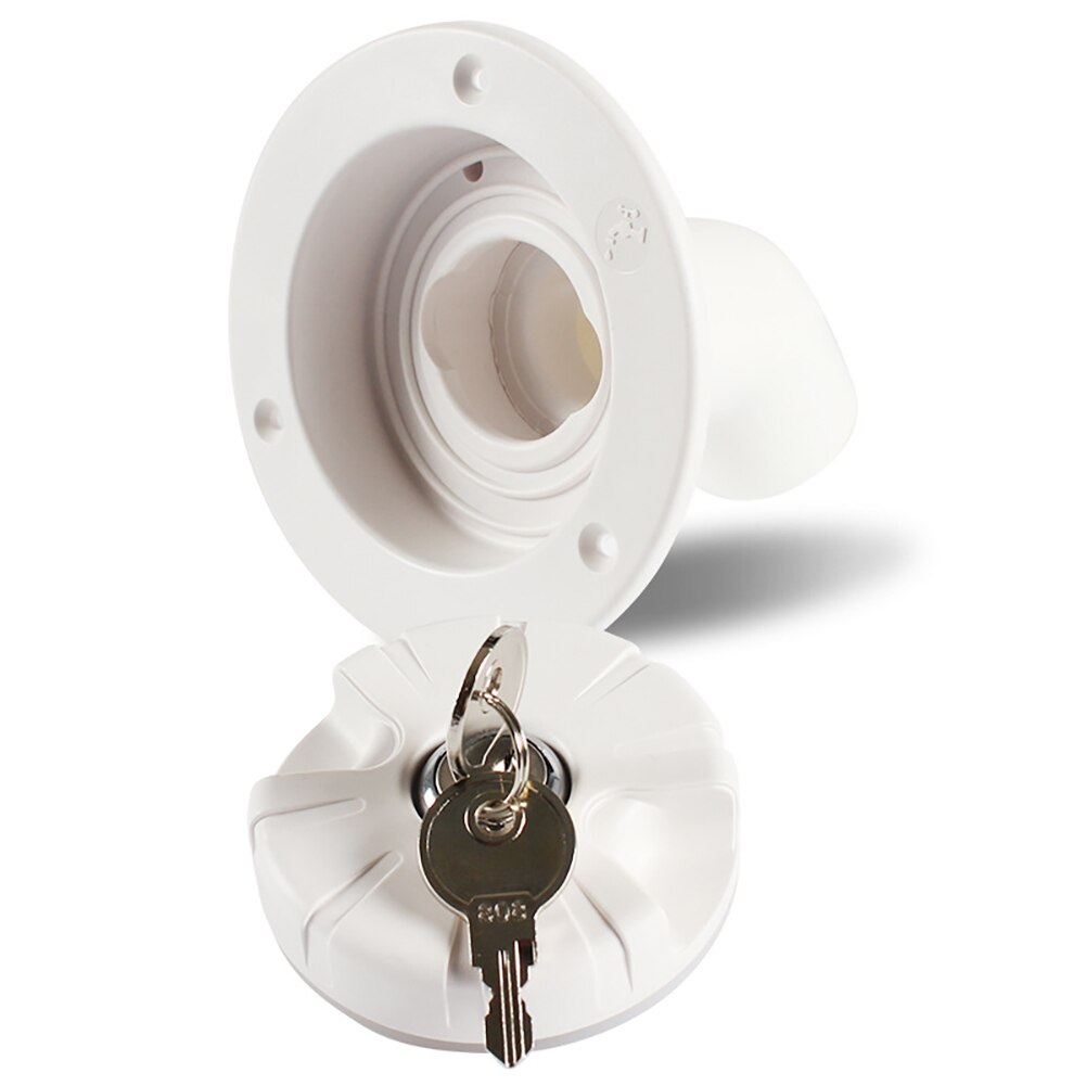 Water Locking Inlet Hatch Filler Cap White for Caravan Motorhome Fresh Water RV Camping Trailer Motorhome Drain Water Tank Caps