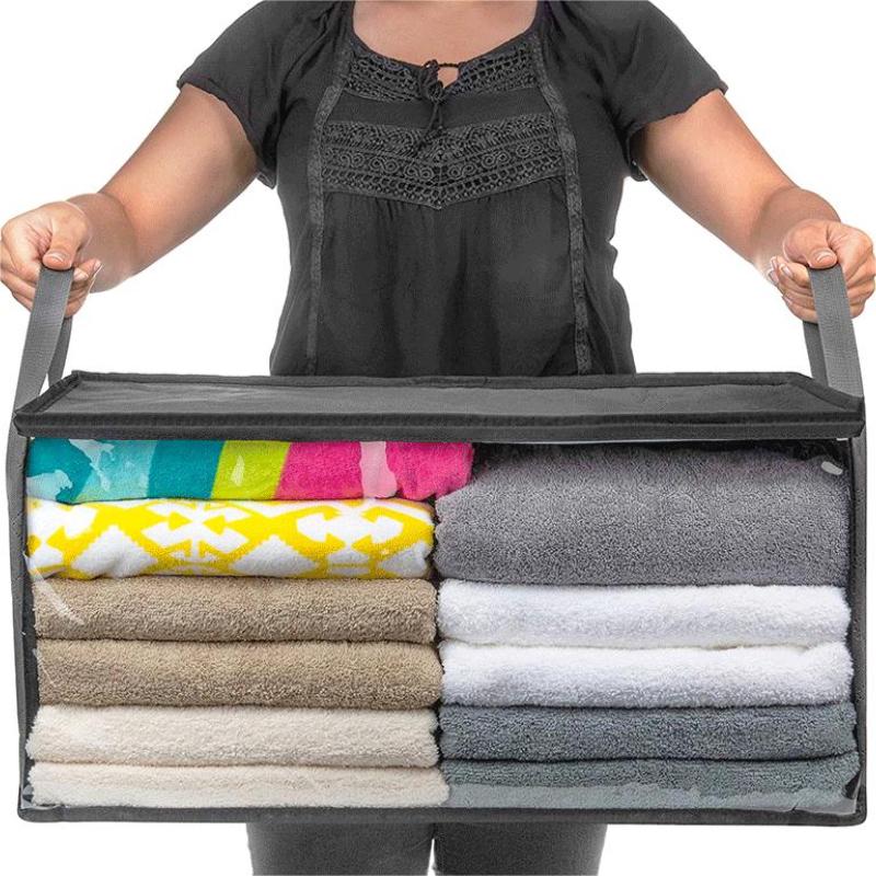 1Pc Kleding Opslag, Opvouwbare Deken Opbergzakken, Opslag Containers Voor Het Organiseren, Kleding, Slaapkamer, Kast, Slaapzaal, Organisator