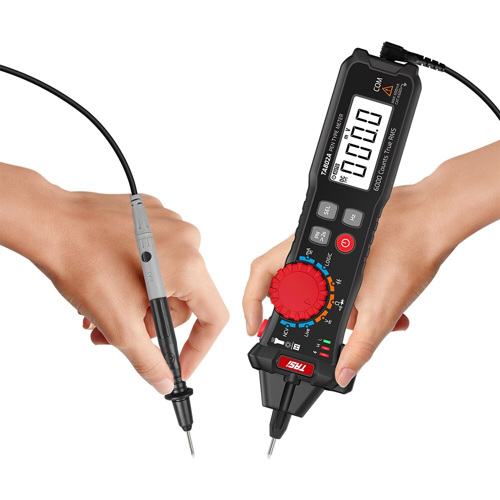 Tasi TA802A/TA802B Handheld 6000 Telt Digitale Multimeter Pen Voor Meten Dc/Ac True Rms Spanning Stroom Capaciteit meter