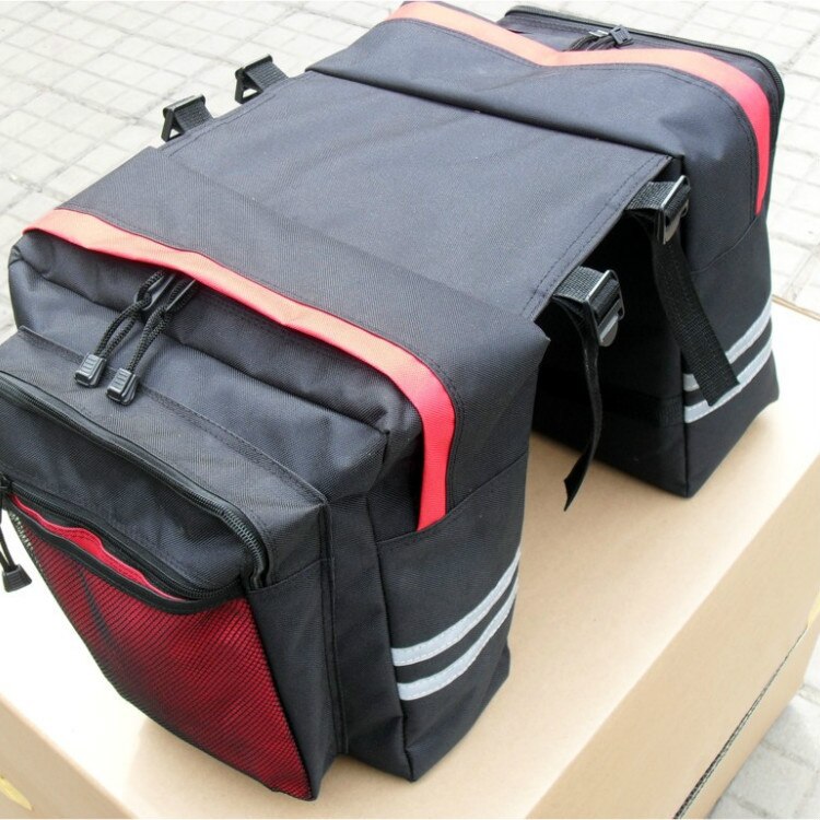 Mountain Fiets Draagtas 30L Bagagedrager Kofferbak Bike Bagage Achterbank Fietstas Twee Dubbele Tassen Sport Fietsen Zadel Opslag: Rood