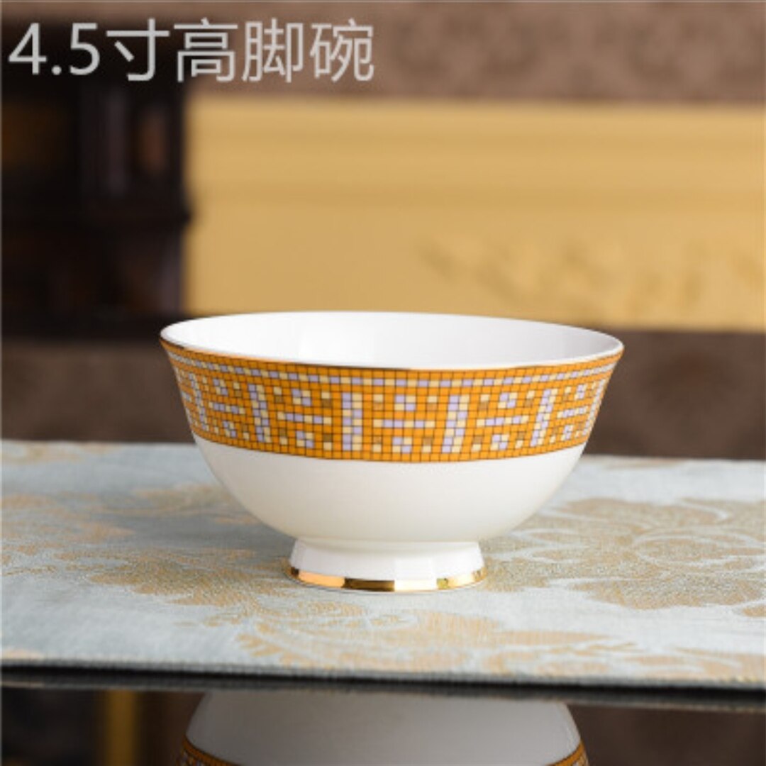 Dinner plates Tableware Ceramic Bone China Dinner Set Porcelain Dinnerware Serving Dish Dessert Home Decorative: E 1BOWEL
