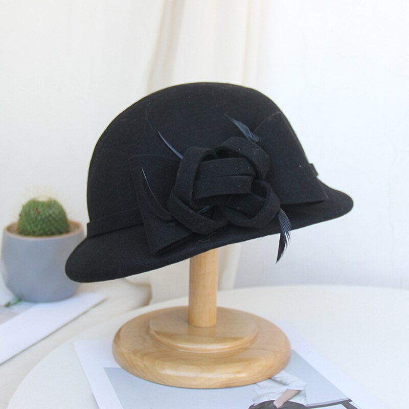 FS Chapeau Fedora en laine avec voile Femme | À la , Chapeau Floral, casquette élégante Femme, chapeaux d'église en feutre, Chapeau rouge noir Femme chapeaux d'église: Black
