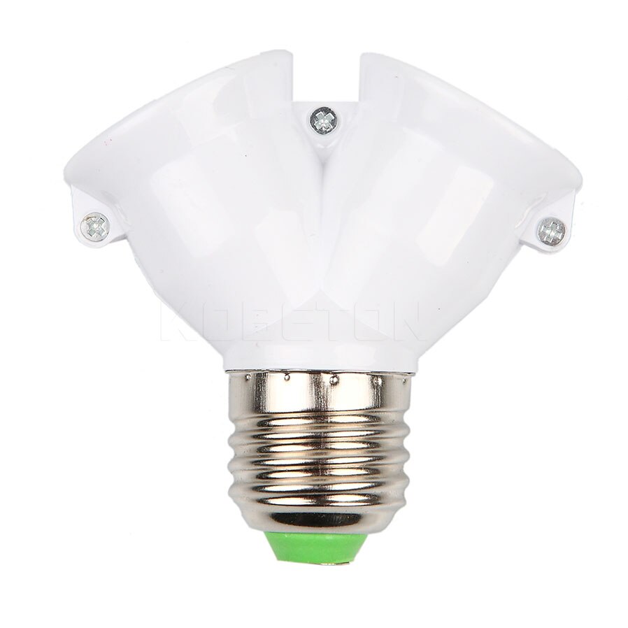 Dobbelt dobbelt 2x e27 fatninger base forlænge splitter stik halogen lys pære holder kobber kontakt adapter konverter