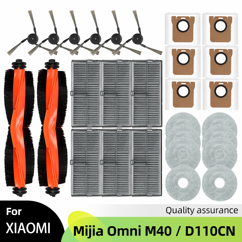 Ajuste para Xiaomi Mijia M40 / D110CN Robot aspirador de repuesto Cepillo Lateral principal filtro HEPA almohadillas de fregona bolsa de polvo accesorios de repuesto