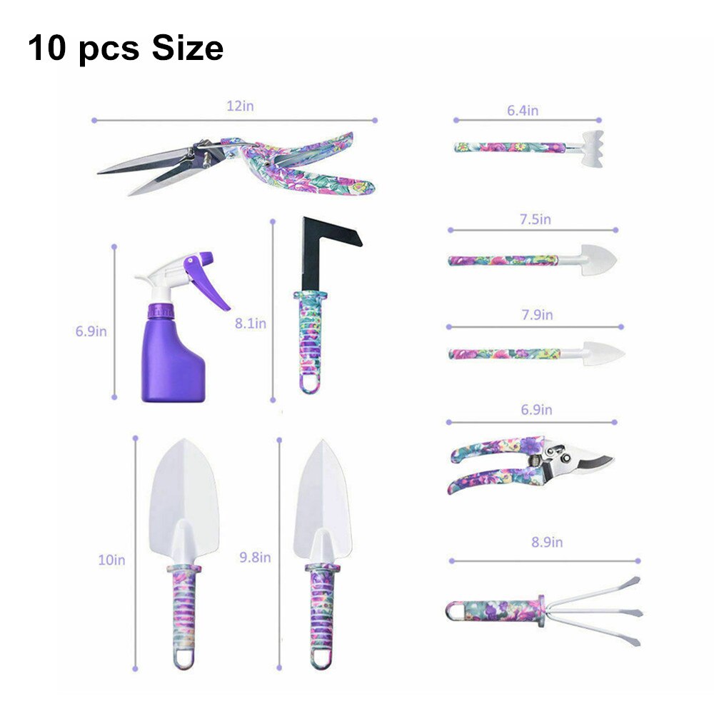 5 pièces/10 pièces ensembles d'outils de jardin pelle de plantation sécateurs râteau vaporisateur bouteille jardinage ensemble d'outils de plantation horticole