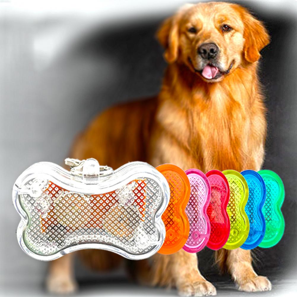 Collier pendentif en plastique avec lumière LED, Flash lumineux, bijoux pour animaux de compagnie, nuit en plein air, accessoires Anti-perte