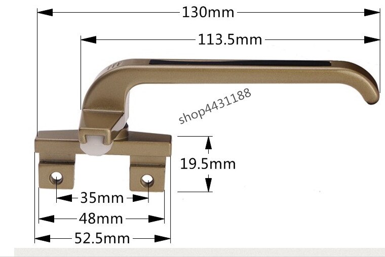 2 Stks/set Zinklegering Schuifraam Deur Handvat Slot Venster Handvat Verdikking Effen Kleuren Optionele L = 130Mm