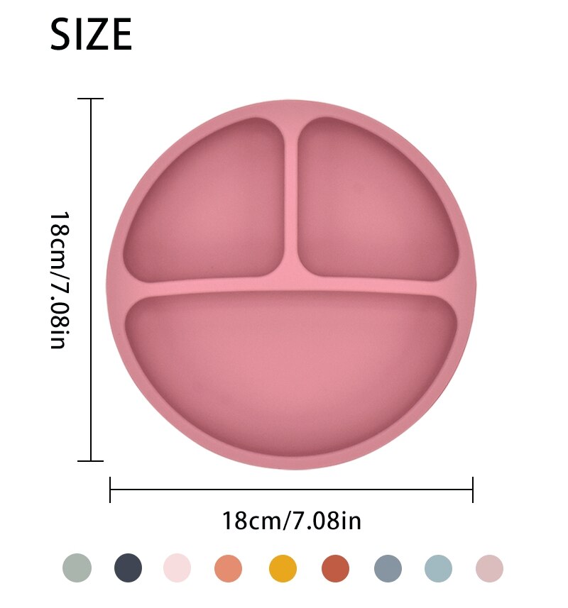Assiette à manger en Silicone pour bébé, solide, mignon, dessin animé, vaisselle de pour bébé, formation, vaisselle, bol d'alimentation pour enfants