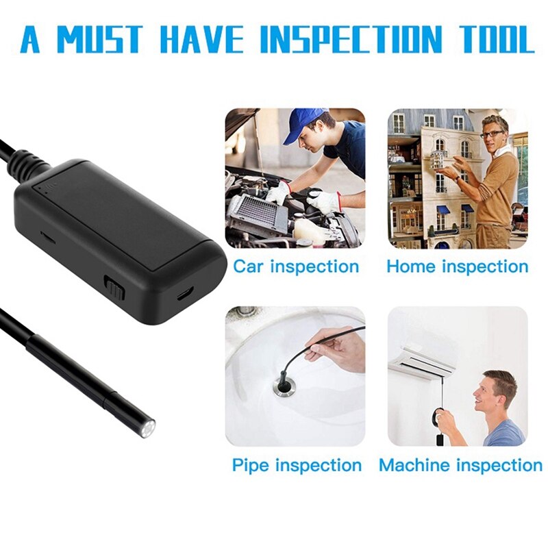 F220 5.5mm WIFI Endoscope Camera HD1920P 5.0Mp Inspection Borescope IP68 Waterproof USB Endoscopic Camera for iPhone