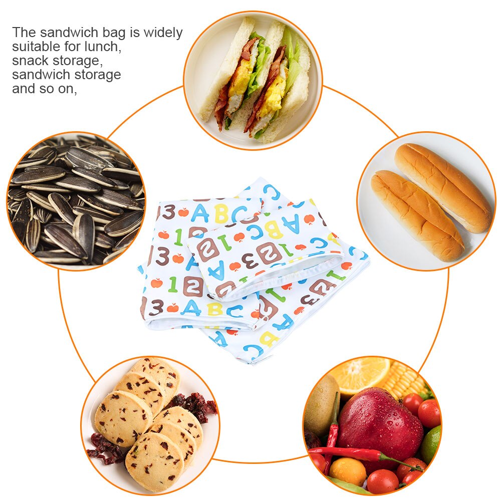 Portable Zipper Bags Reusable Snack Saver Bag Leakproof Food Sandwich Storage Bags for Camping Travel Hiking Kids Supplies