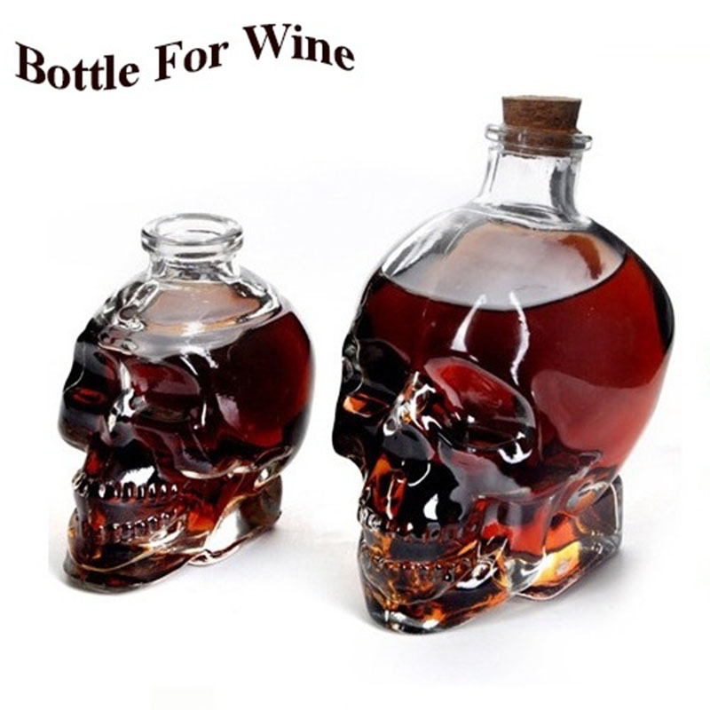 1Pcs Classic Glas Schedel Fles Crystal Skull Vodka/Wijn Fles 180Ml/350Ml Presonalized Halloween hip Kolven