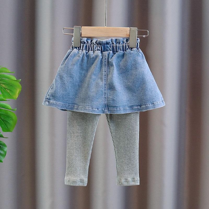 Meisjes Leggings Denim Broek Rokken Lente Herfst Kinderen Mode Leggings Met Rok Baby Kinderen Broek Cartoon Konijn