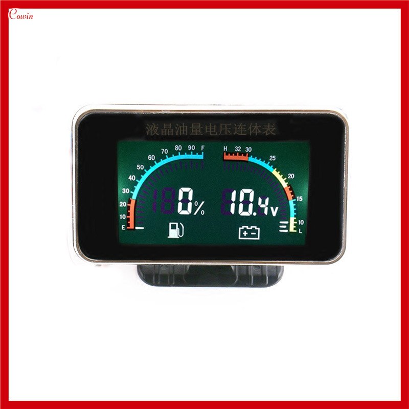 2 Funtions Digitale Lcd-scherm 12 v/24 v Auto Vrachtwagen Olie Brandstof Gauge Meter + Voltage Gauge Voltmeter
