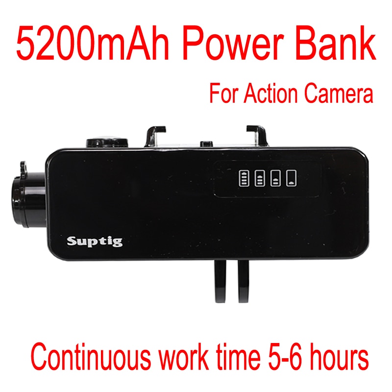 Suptig Power Bank 3.7v 5200mAh Portable Charger External Waterproof Battery Bank for SJCAM Action Sport Camera
