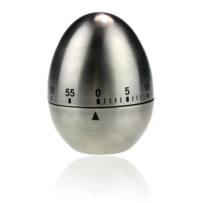 40# Kitchen Timer Manual Stainless Steel Egg Shaped Mechanical Rotating Alarm With 60 Minutes For Cooking