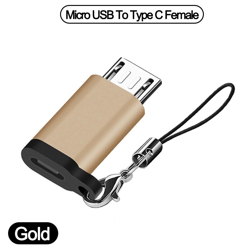 Cable convertidor tipo C a Micro usb tipo C a USB 3,0, adaptador OTG, Cable de carga para cargador MacbookPro, Xiaomi, Huawei, Samsung: Micro-Type-C Gold