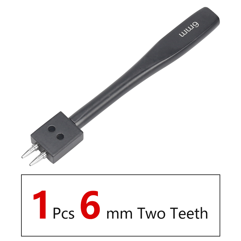 Leather Hole Punch Craft, Round Hole DIY Sewing Chisel Leather Working Tool, 4 5 6mm Spacing Leather Hole Punch, 2/4/6/Holes: 1PCS-6MM-2Teeth