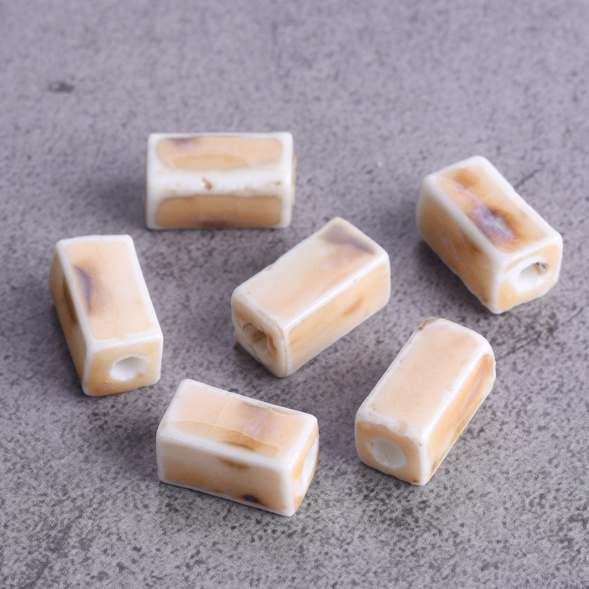 10 pièces Rectangle forme cuboïde 12x8mm fait à la main émaillé émail céramique porcelaine perles en vrac pour la fabrication de bijoux résultats de bricolage: Violet