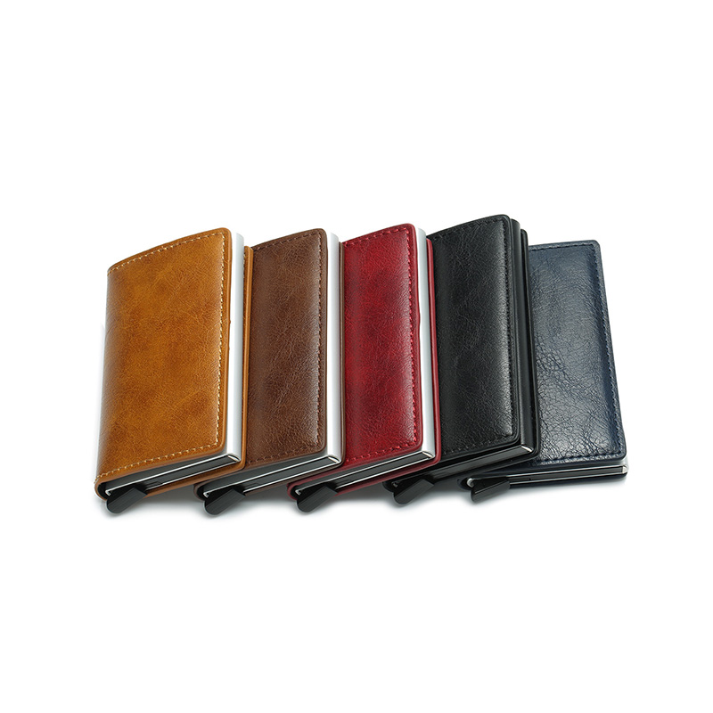 RFID Blocking Credit Card Holder for Male Anti Theft Men Wallets PU Leather Short Purse for women Bank ID Card Holder Business