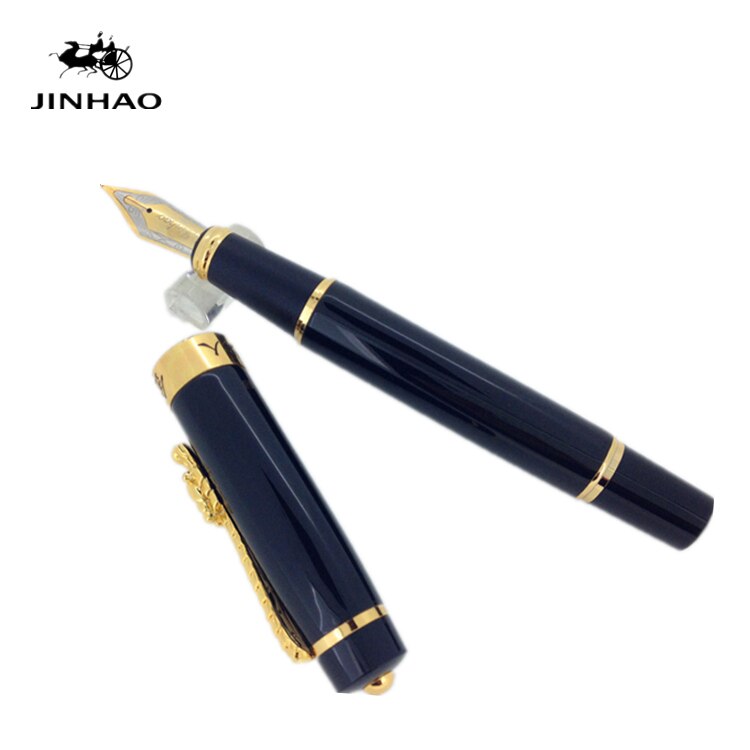 Jinhao Oude Grijze Chinese Oosterse Draak Vulpen met Originele Doos