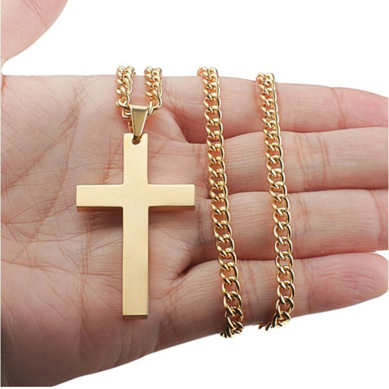 Kryds vedhæng halskæde sort kæde rustfrit stål halskæder til mænd smykker collana kolye bijoux krave mujer collier homme