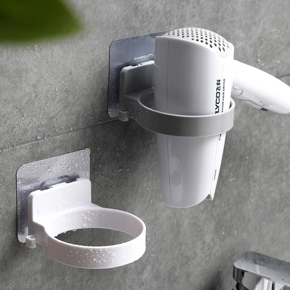 Veggmontert hårfønerholder abs baderom hylle lagring hårføner holder rackholder til hårføner