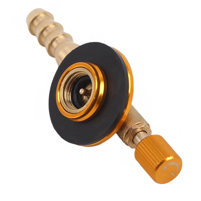 Acero inoxidable al aire libre estufa adaptador de válvula de estufa de Gas seguro de conmutación de carga adaptador de válvula inflable adaptador de válvula: yellow