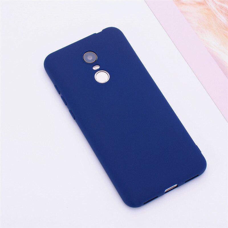 Fundas de teléfono de Color mate para Xiaomi Redmi 5/5 Plus Funda de silicona Funda trasera suave TPU para Xiaomi Funda de Redmi 5 Plus Funda: Redmi 5  (5.7) / Dark Blue