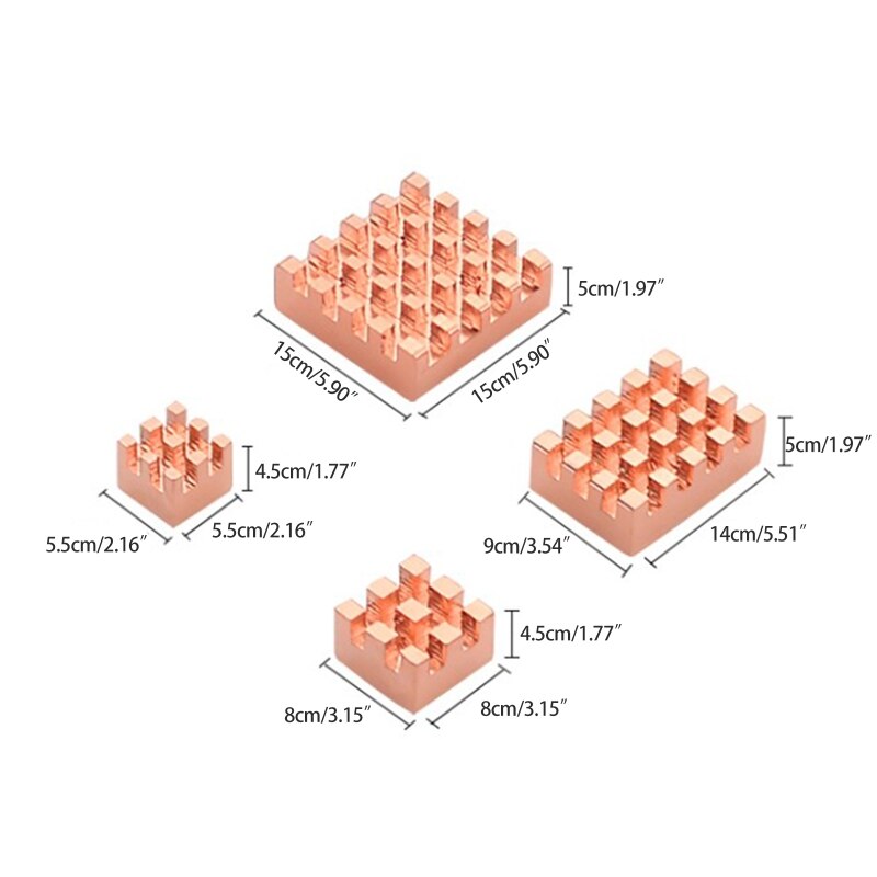 for Raspberry Pi 4B Heatsink Kit Copper Radiator RPI4 Cooling Heat Sink