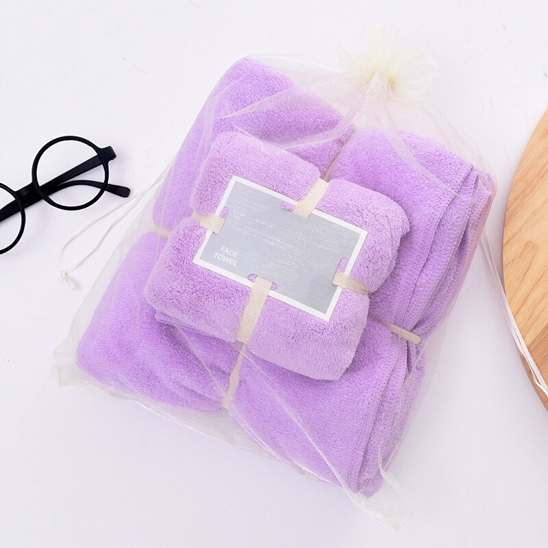 Soft Bath Towel Face Towl Set Water Absorbent Towels for Spa Kitchen Clean SAL99: Purple 