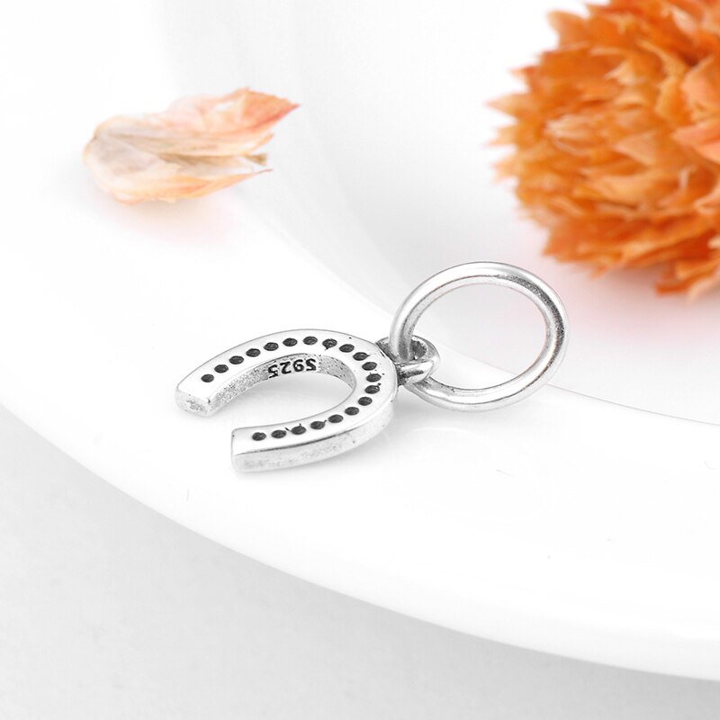 925 sterling silver u form cz hål hästsko fina berlocker för smycken att passa original fint halsband armband