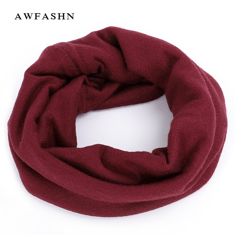 Winter Luxury Cashmere Ladies Scarf Women Solid Color Neck Warmer Ring Scarf Wool Scarves Kerchief Comfortable