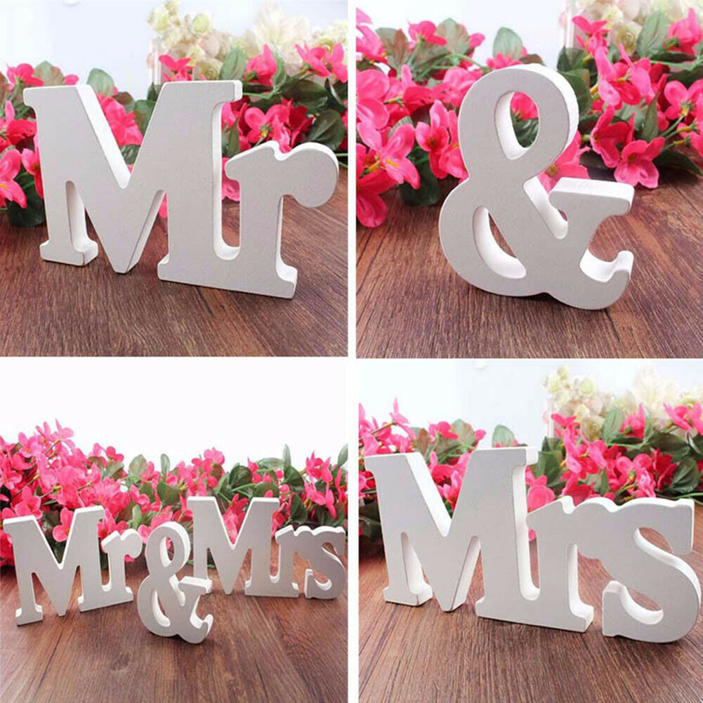 Dekoration Hochzeit Empfang Zeichen Mrs und Mr Holz Brief Ornament Tisch Decor DIN889