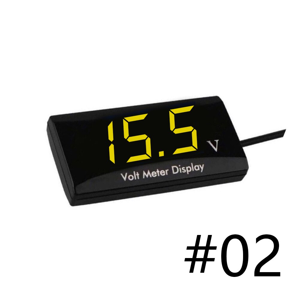 12V SPEC Digital LED Display Voltmeter Car Motorcycle Volt Gauge Panel Meter Red Yellow Blue Green: Yellow
