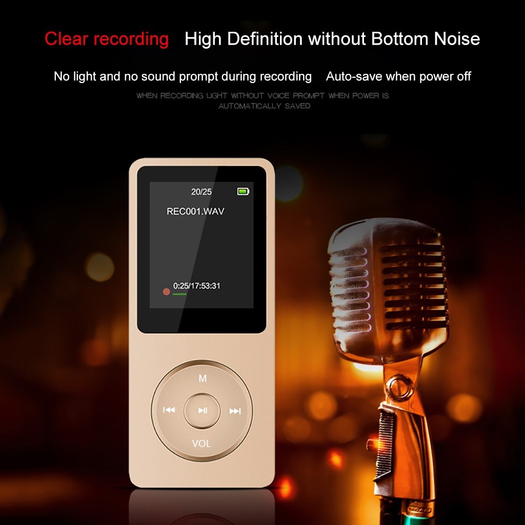 Mini Playback MP3 MP4 Lossless Sound USB Hi fi Music Player With sd card FM Recorder TF Card 80 Hours