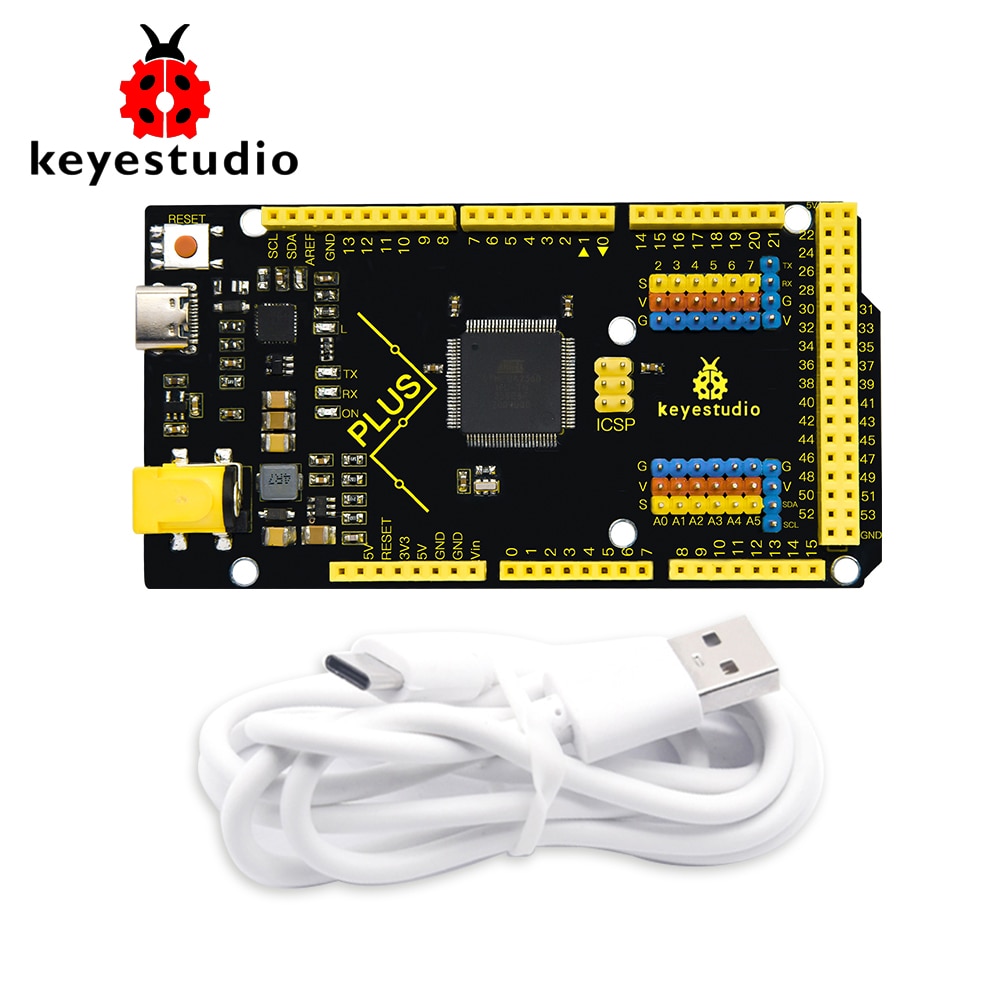 KEYESTUIDO Mega 2560 Plus Board + Type-C USB Cable Compatible with Arduino MEGA 2560 REV3