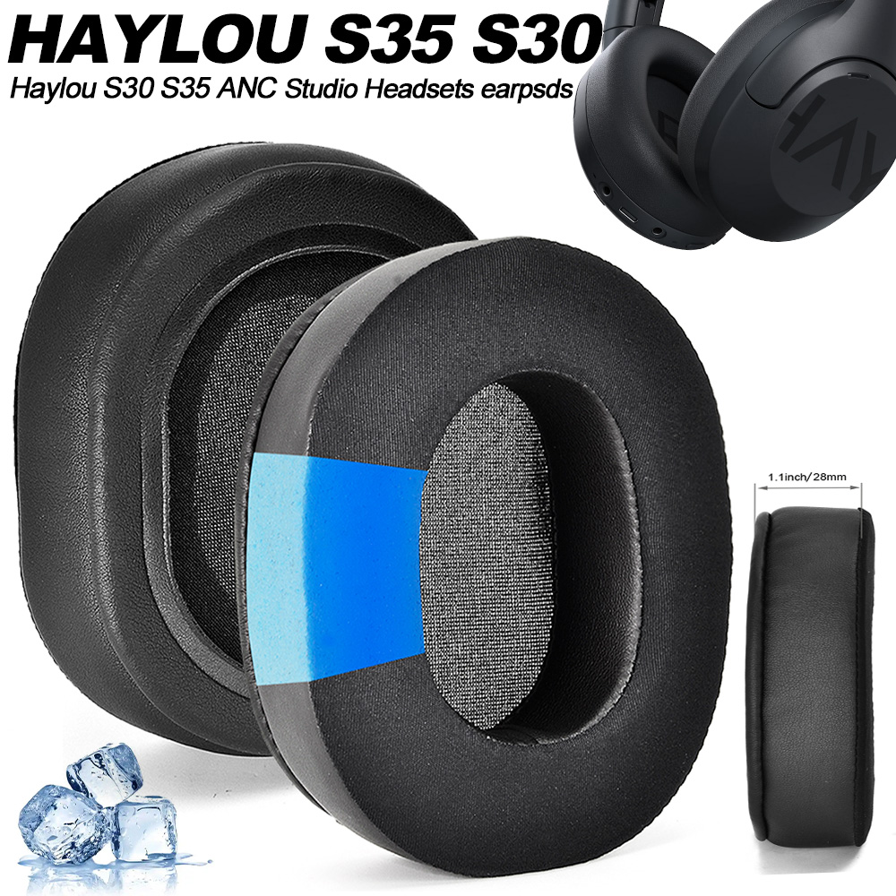 Haylou S30 S35 ANC almohadillas para auriculares almohadillas de repuesto tela de malla cubiertas de memoria esponja proteína suave