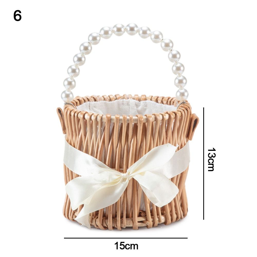 Weiden-Rattan-Blumenmädchen-Körbe, gelb, stabiler Blumenarrangement-Korb, Picknick-Behälter, handgefertigte Halbmondkörbe aus Korbgeflecht